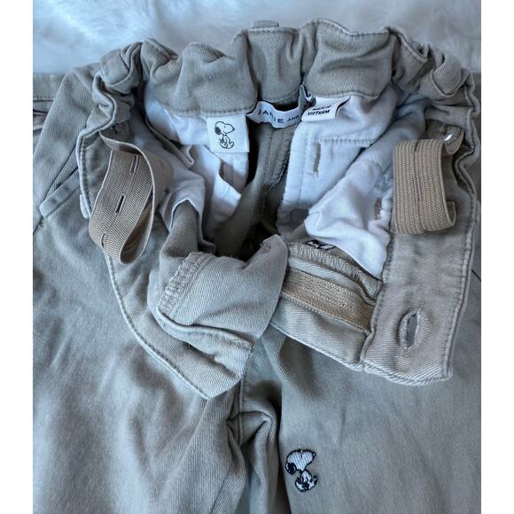 Janie and Jack Peanuts Snoopy Straight Leg Embroidered Khaki Pants Kids 3 *good* - Picture 9 of 13